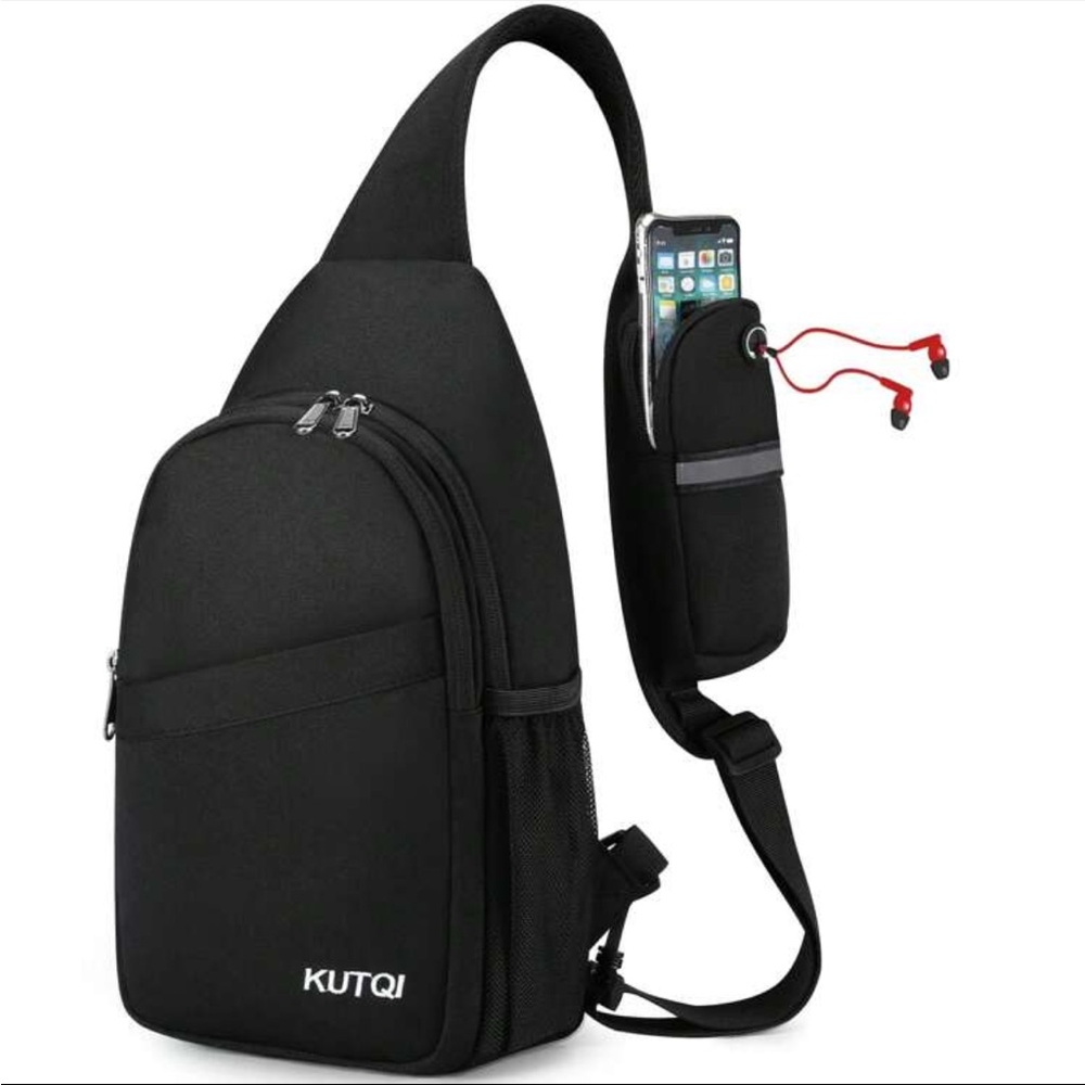 Black unisex Sling Bag